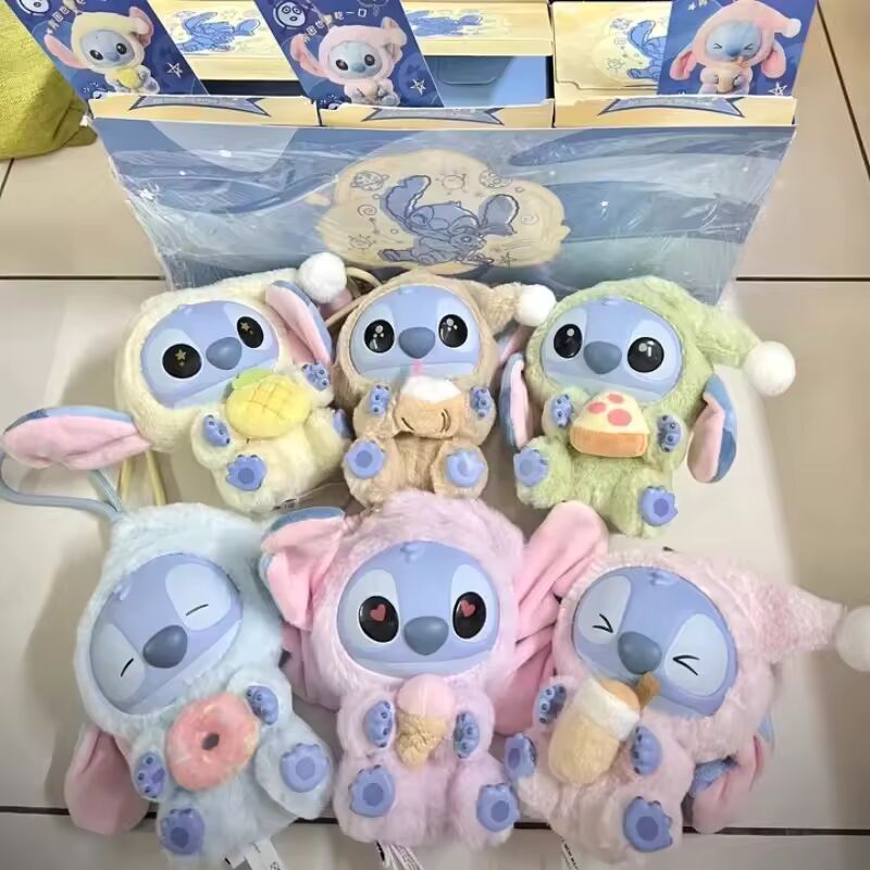 Stitch Can't Get Too Sleepy Without A Bite of A Series of Vinyl Plush Dolls Pendant Cute Doll Toy Kawaii Gift for Children's